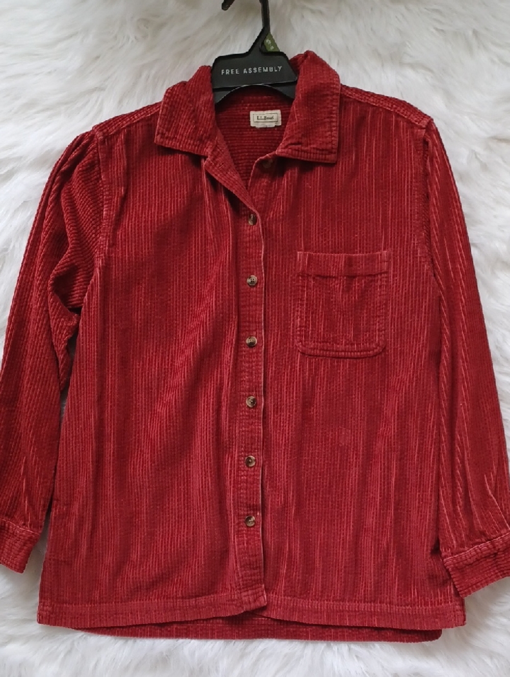 L.L Bean Cordaroy Shirt. Red. Womans M?